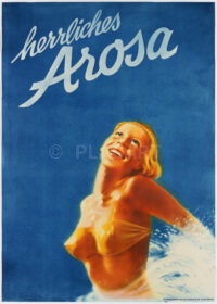 Berühmt-berüchtigtes Schweizer Plakat Original Herrliches Arosa Rutz 1935