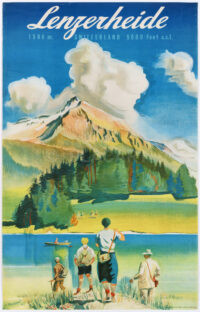 Originales Plakat Schweiz Lenzerheide Graubünden Monnerat 1946