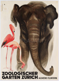 Originalplakat Baumberger Zoologischer Garten Zürich Fluntern 1929