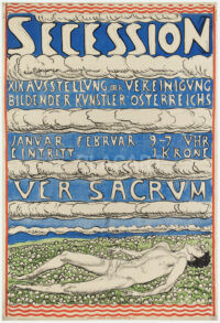 Plakat Original Hodler Secession XIX. Ausstellung Wien 1904