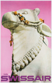 Originales Plakat Swissair India Bingler 1966