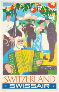Original-Plakat Swissair Switzerland Henri Ott 1953