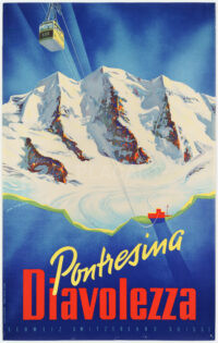Original-Plakat Schweiz Peikert Pontresina Diavolezza 1960