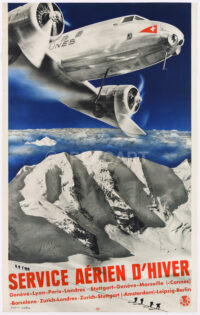 Originalplakat Herbert Matter DC-2 Photomontage Avantgarde Service Aérien Hiver 1935