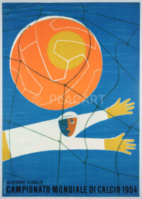 Original Football Poster 1954 FIFA World Cup Switzerland Goalkeeper Weiskönig