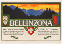 Originales Schweizer Tourismusplakat Bellinzona Tessin Carugo 1927