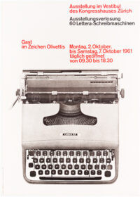 Plakat Original Swiss Style Design Hiestand Olivetti Kongresshaus Zürich 1961
