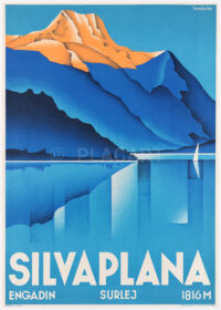 Original Plakat Poster Schweiz Handschin Silvaplana Surlej Engadin 1934