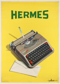 Original Swiss Vintage Object Poster Herbert Leupin Typewriter Hermes Baby Paillard 1947
