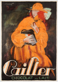 Schweizer Plakat Original Charles Loupot Cailler Chocolat au lait