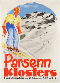 Original Ski Poster Parsenn Klosters 1933 Straub