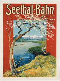Original Swiss Vintage Travel Poster by Enrico Buffetti Seethal-Bahn ca. 1905