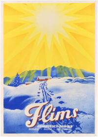 Original Vintage Swiss Winter Poster de Coulon Flims 1937