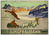Originales Tourismusplakat Wilhelm Burger Jungfraubahn Aletsch 1925