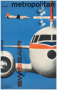 Originales Swissair-Plakat Wirth Convair Metropolitan 1956