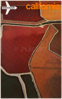Original Travel Poster Gerster Schulthess Frei Salt Evaporation Ponds California 1971