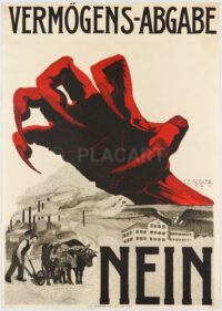 Originales Schweizer Plakat Gogler Abstimmung Vermögenssteuer 1922