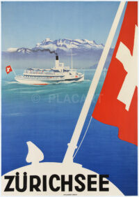Original Vintage Poster Otto Baumberger Lake Zurich Zurichsee 1935