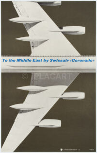 Plakat Original Poster Swissair Convair Coronado Naher Osten Bingler 1962