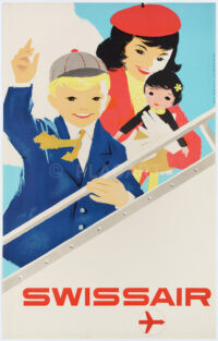 Originales Vintage Swissair Plakat Fridolin Müller, Lithographie, gedruckt 1954