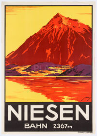 Schweizer Plakat Original Bieber Niesenbahn Berner Oberland 1930