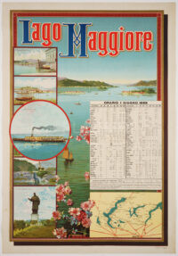 Original Vintage Travel Poster Lago Maggiore Chiattone 1888