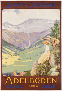 Schweizer Original-Plakat Adelboden Berner Oberland Pellegrini Jugendstil 1907