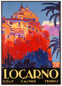 Originales Plakat Tessin Buzzi Locarno Golf Casino Tennis 1926