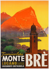 Originales Tourismusplakat Funicolare Monte Brè Lugano Otto Ernst 1930