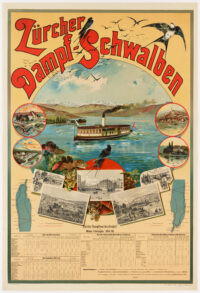 Original-Plakat Zürcher Dampfschwalben Balzer 1894