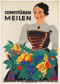 Original-Plakat Baumberger Confitüren Meilen 1919