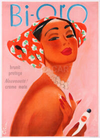 Plakat Original Poster Sonnenschutz Bi-Oro brunit protège Glaser 1949