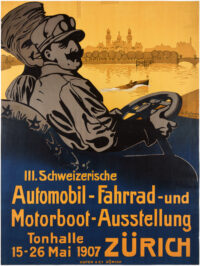 Plakat Original Auto Ausstellung Zürich 1907
