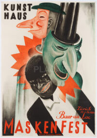 Plakat Original Baumberger Maskenfest Baur au Lac Zürich 1927