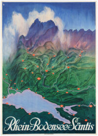 Originalplakat Baumberger Rhein Säntis Bodensee Ostschweiz 1927