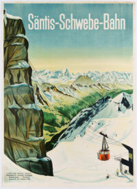 Originalplakat Tourismus Säntis Schwebe-Bahn Schwägalp 1935
