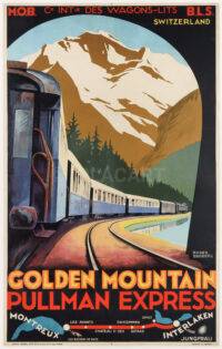 Originales Plakat Roger Broders Golden Mountain Pullman Express MOB BLS 1931