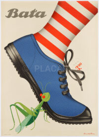 Originales Plakat Bata Grasshopper Donald Brun 1946