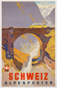 Originalplakat Tourismus Alpenposten Schweiz Burger 1937