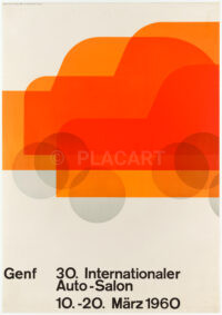 Originalplakat Auto Salon Genf Calame 1960
