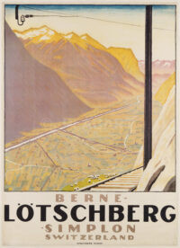 Originales Plakat Lötschberg Simplon Rhonetal Emil Cardinaux 1921