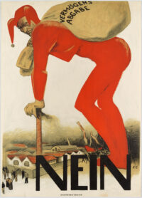 Originales Plakat Cardinaux Abstimmung Vermögensabgabe Nein 1922