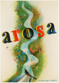 Originales Schweizer Tourismusplakat Arosa Sommer Carigiet 1938