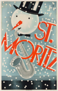 Original Plakat Charles Kuhn St. Moritz Winter 1928