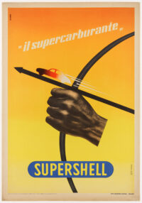 Originaes Plakat Benzin Supershell Dabovich 1953