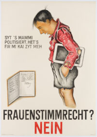 Original-Plakat Abstimmung Basel Frauenstimmrecht Nein 1954