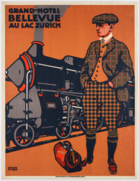 Original-Plakat Grand Hotel Bellevue Zürich 1914