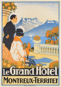 OriginalPlakat Grand Hotel Montreux Territet 1925