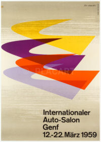Originalplakat Internationaler Auto Salon Genf Hauri 1959