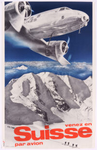 Originales Plakat Herbert Matter Venez en Suisse Re-Edition 1981 Swissair